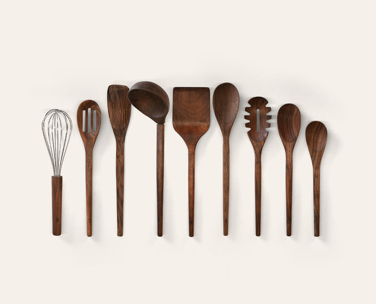 9 daļu koka instrumentu komplekts