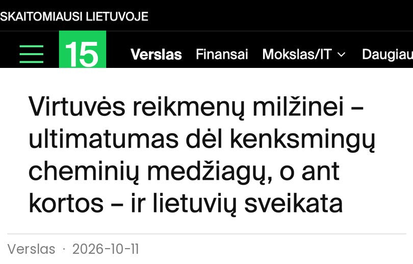 Virtuvės reikmenų milžinei – ultimatumas dėl kenksmingų cheminių medžiagų