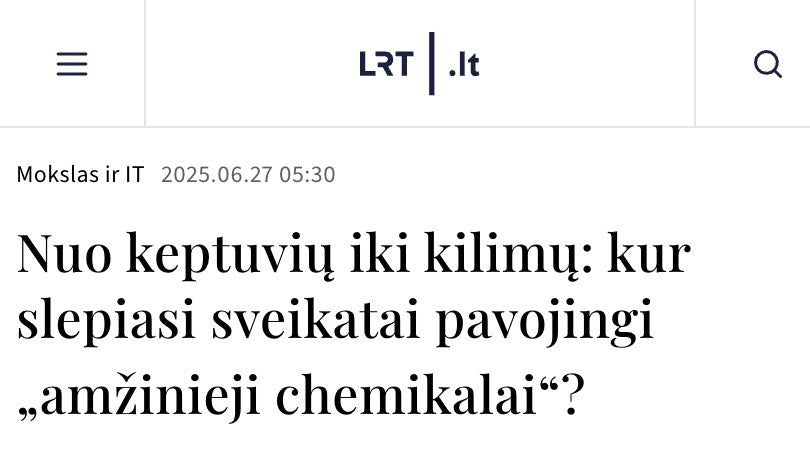 Nuo keptuvių iki kilimų: kur slepiasi sveikatai pavojingi „amžinieji chemikalai“?