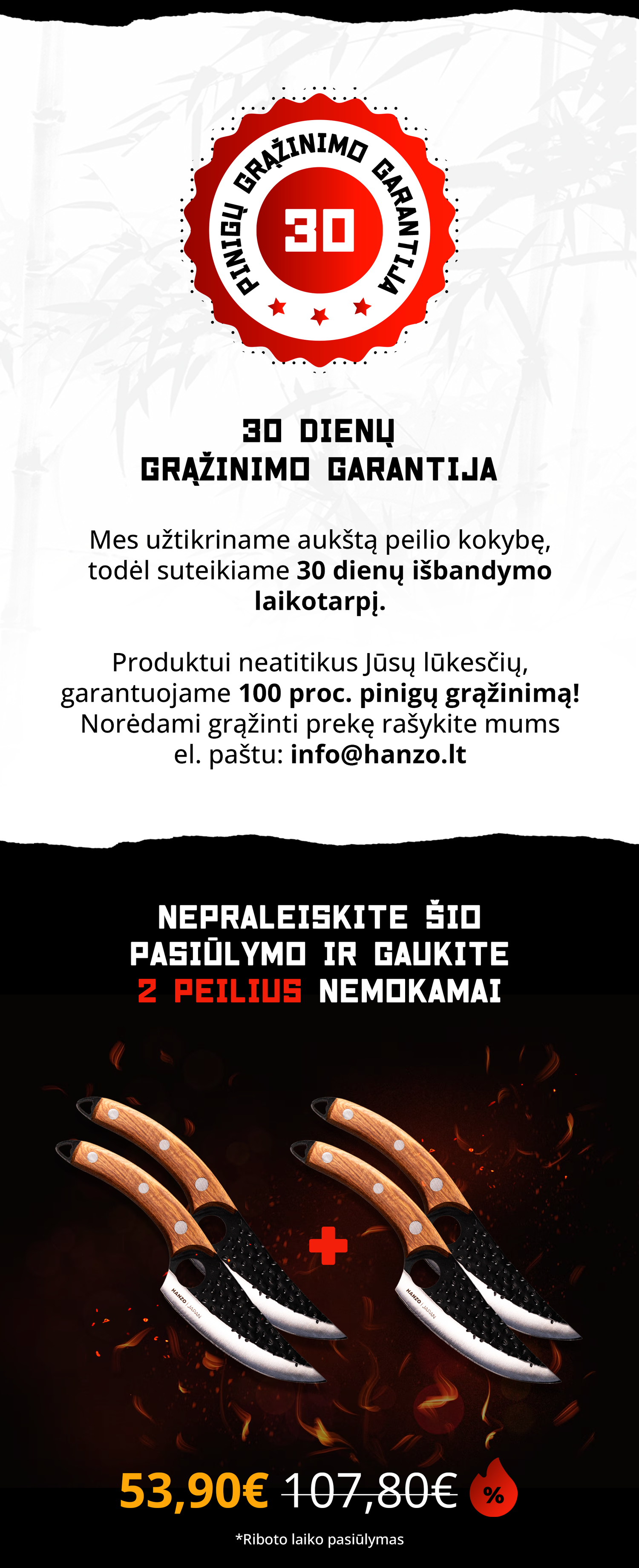 Nepraleiskite šio pasiūlymo ir gaukite 2 peilius nemokamai