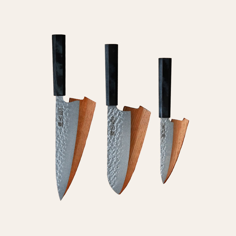 3 kalti naži + koka futrāļi